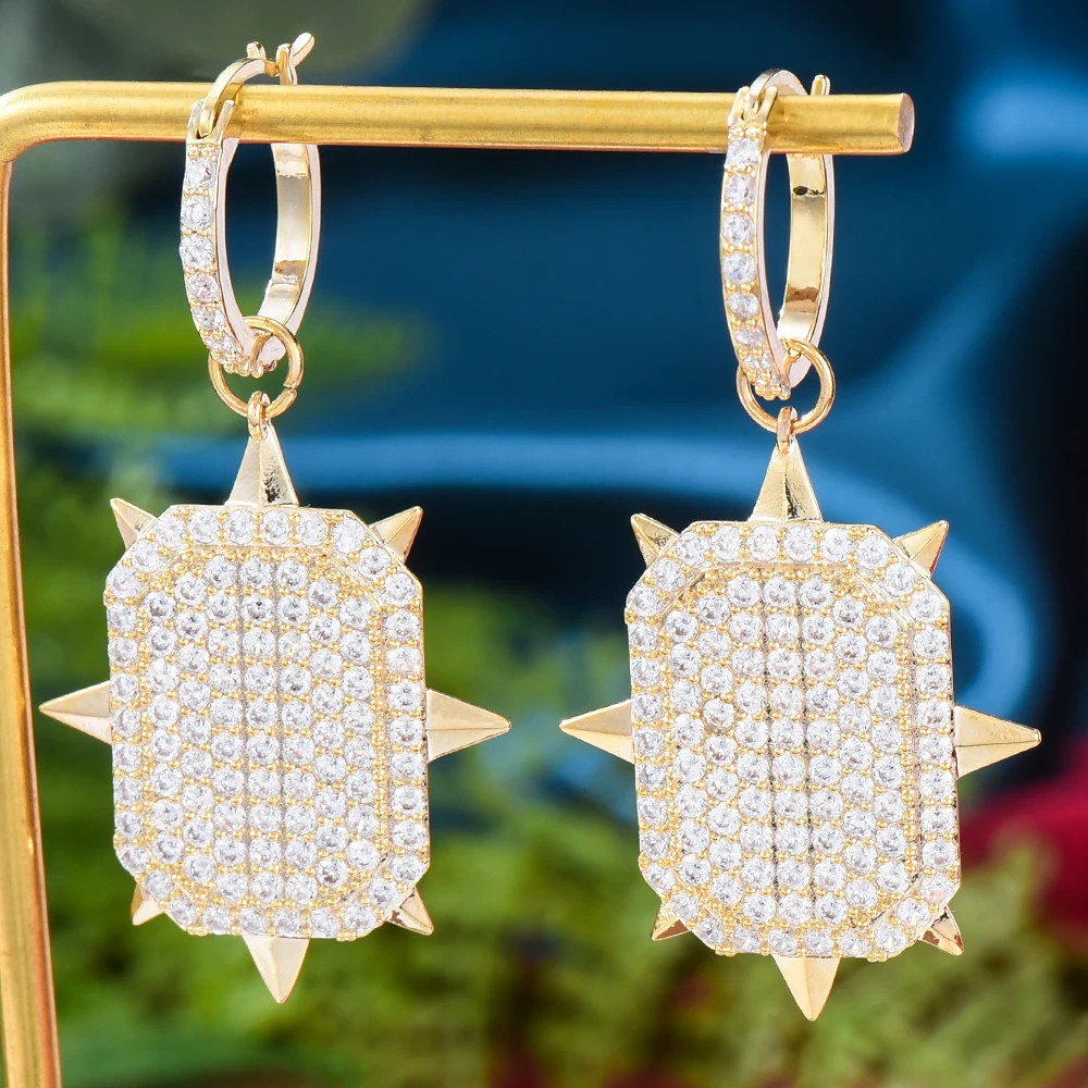 

GODKI 49 мм Роскошные Висячие серьги для женщин Свадебные с кубическим Цирконом Кристалл CZ Дубай индийские свадебные серьги