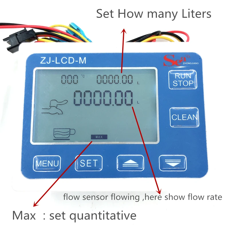 ZJ LCD M метр контроллер + потока Сенсор клапан Питание для воды Жидкость измерения
