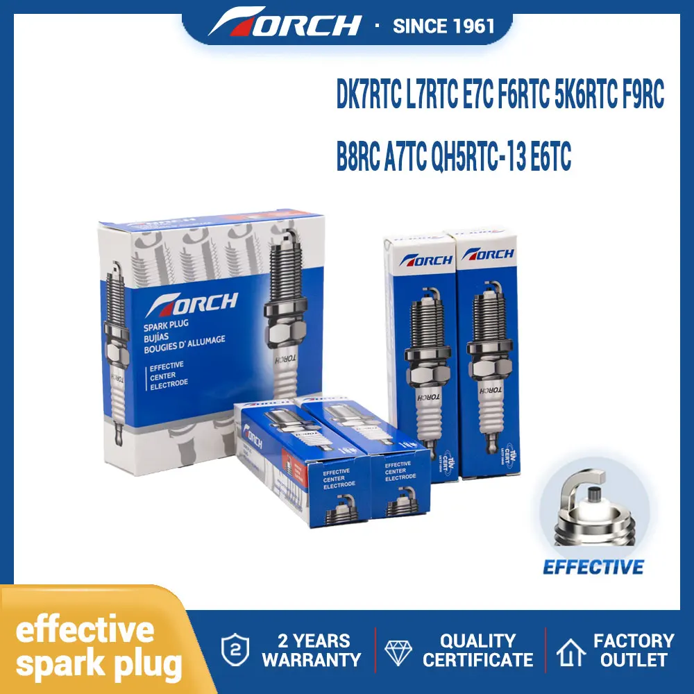 

4pcs Original Torch Spark Plug Candle Replace Igntion System Model DK7RTC L7RTC E7C F6RTC 5K6RTC F9RC B8RC A7TC QH5RTC-13 E6TC
