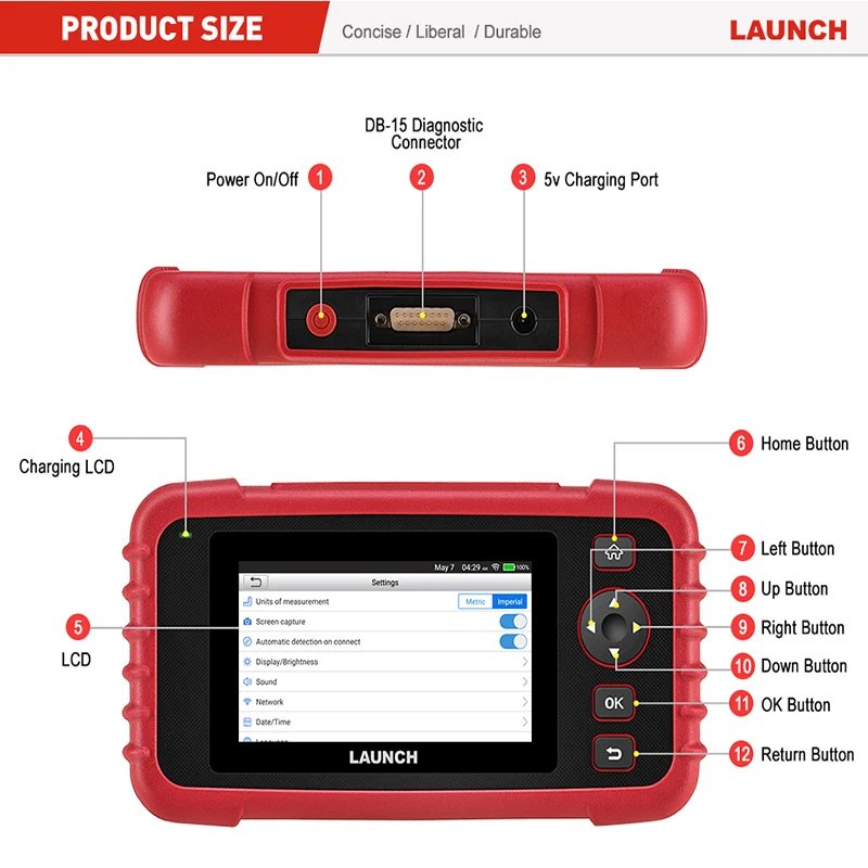 Диагностические инструменты LAUNCH X431 CRP123X OBD2 сканер для чтения кодов Obd2