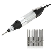 electric screwdriver with 10pcs bits stepless speed ac110v 220v dc powered electric screwdriver regulation repair tool