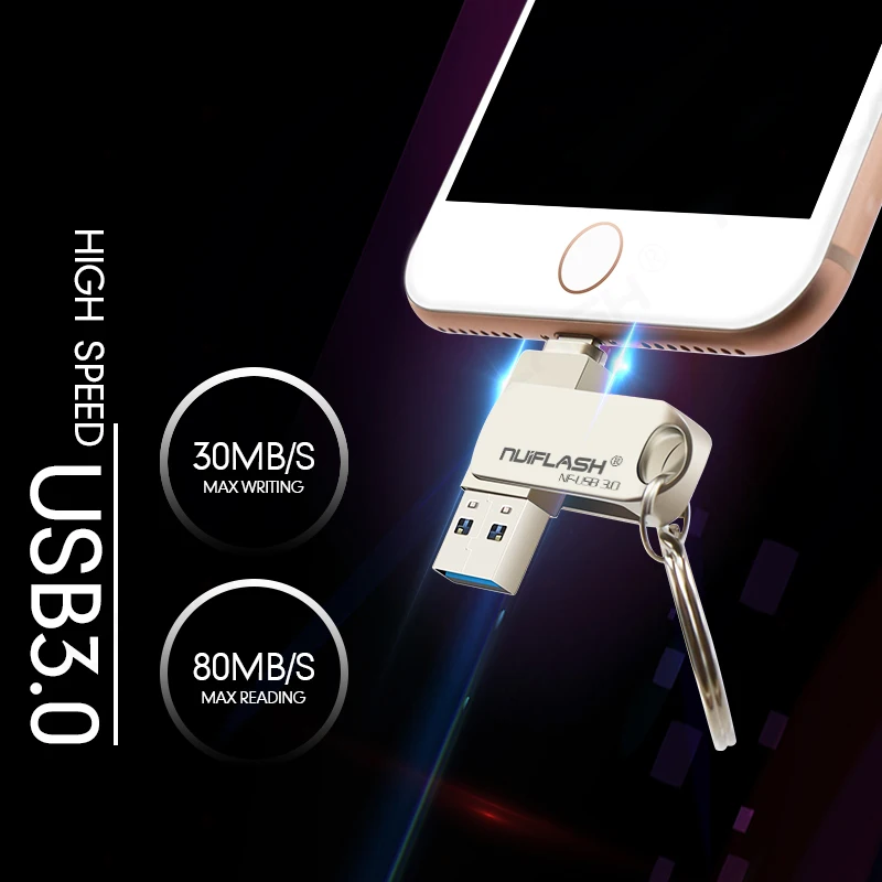 USB флеш накопитель для iPhone X/8/7/7 Plus/6 6s/5/SE/ipad OTG флэш HD карта памяти 8 ГБ 16 32 64 128 флешка