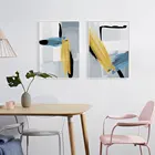 Абстрактный плакат, геометрический холст, желтая и синяя современная живопись, минималистичный художественный принт, Настенная картина для гостиной, домашний декор