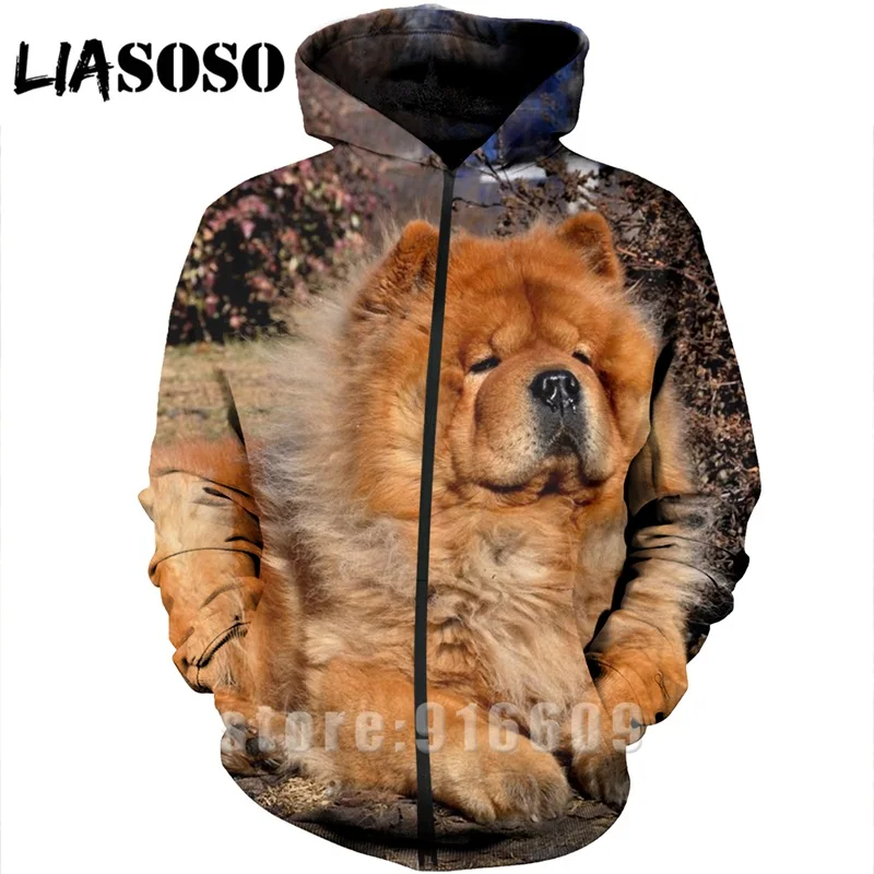 4 Толстовка с 3D принтом homme dog для мужчин с животными чау-чау wo для мужчин Уличная Harajuku Толстовка рубашка на молнии Аниме толстовки с длинными рукавами A370 - Цвет: 4
