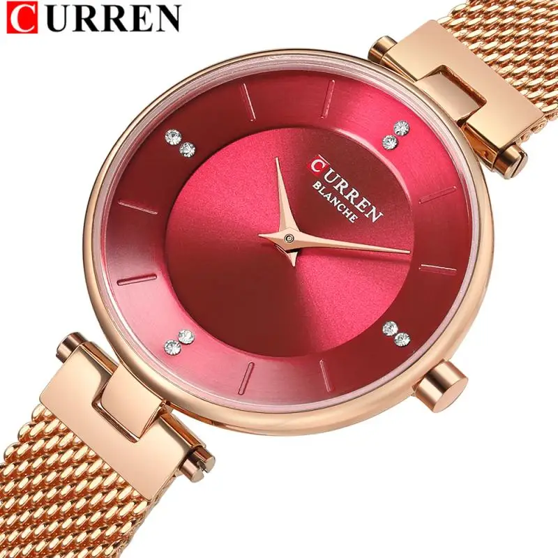 Relogio Feminino CURREN повседневные часы женские кварцевые из нержавеющей стали