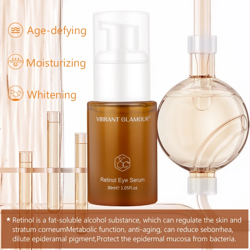 

VIBRANT GLAMOUR Retinol Eye Serum Whitening Remove Eye Bags Fade Fine lines Dark Circles Brighten Anti-Wrinkle Skin Care 30ml