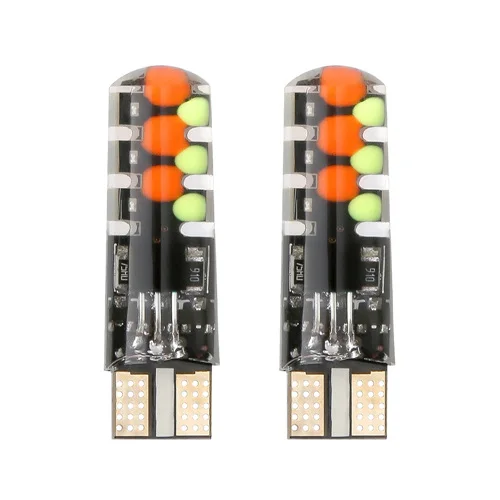 two bulbs T10 Led W5W T10 RGB габаритный фонарь универсальный автомобильный RGB удара 12smds красочные многооконный режим автомобилей лампочки с пульта дистанционного управления - Испускаемый цвет: two bulbs