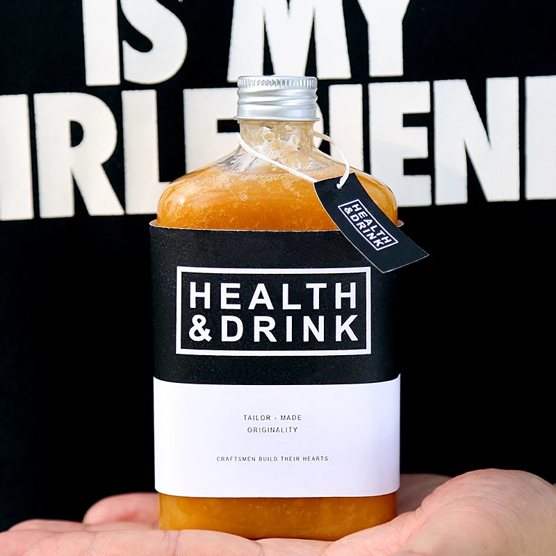 8pcs PET plastic cold drink bottle creative packaging disposable transparent ice tea juice milk coffee cups with lid and sleeve | Дом и сад