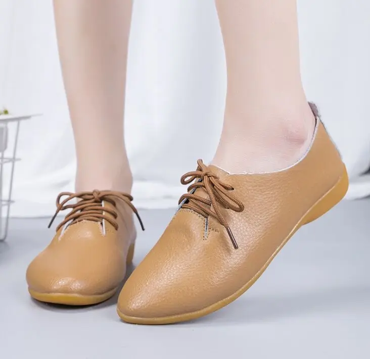 New 2019 Spring Simple Casual Genuine leather Woman Flat Shoes For Women Loafers Chaussure Femme Ladies Trainers Zapatos Mujer | Обувь