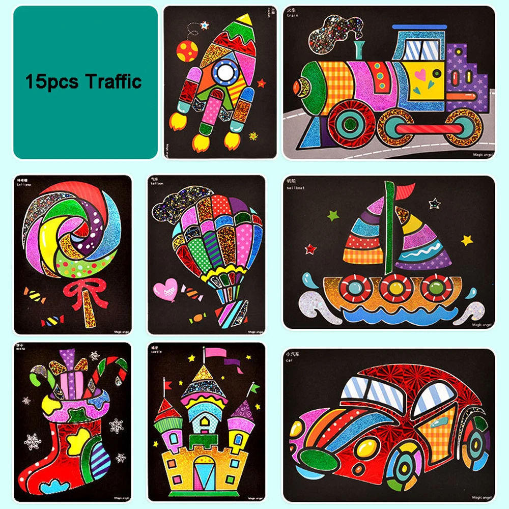 

DIY Magic Transfer Stickers Painting Crafts for Children Creative Cartoon Handmade Art Stickers Fun Toys Gifts Kids Craft Supply