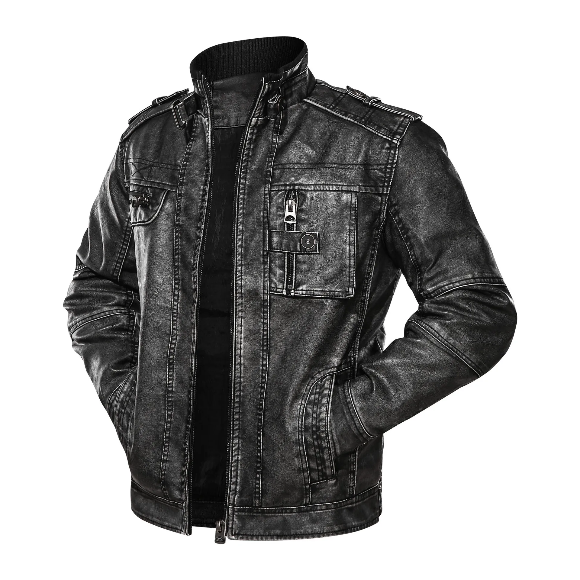

New Men's Leather Jackets Autumn Casual Motorcycle PU Jacket Biker Leather Coats Brand Clothing EU Size