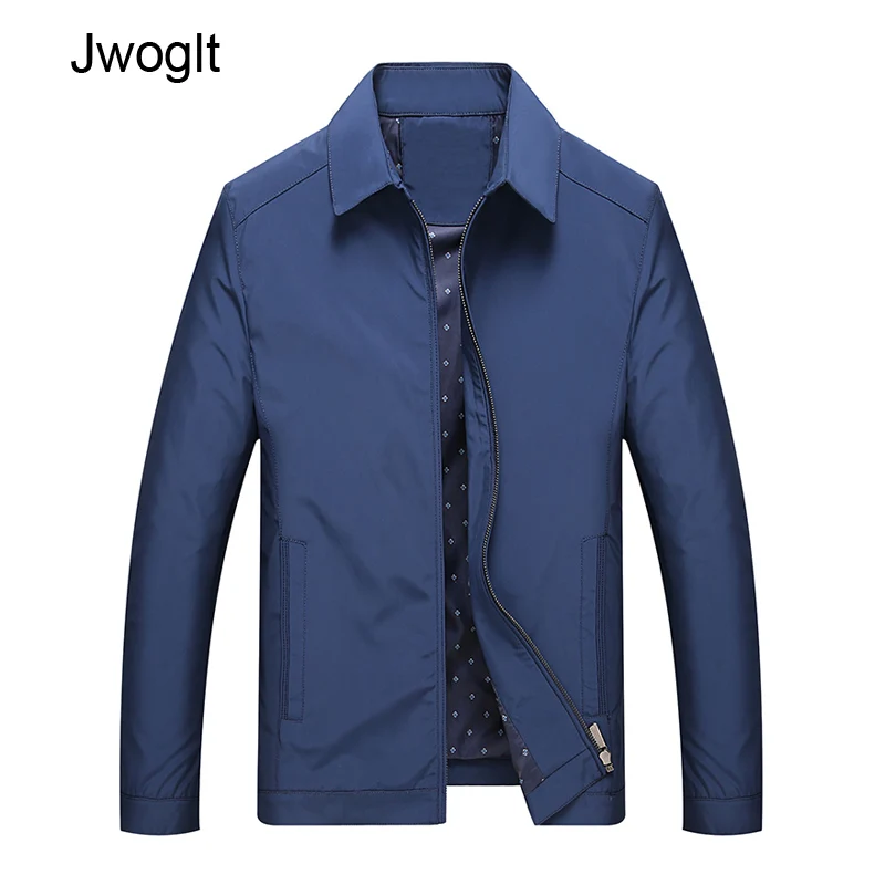 Осенние новые мужские деловые повседневные куртки на молнии пальто 4