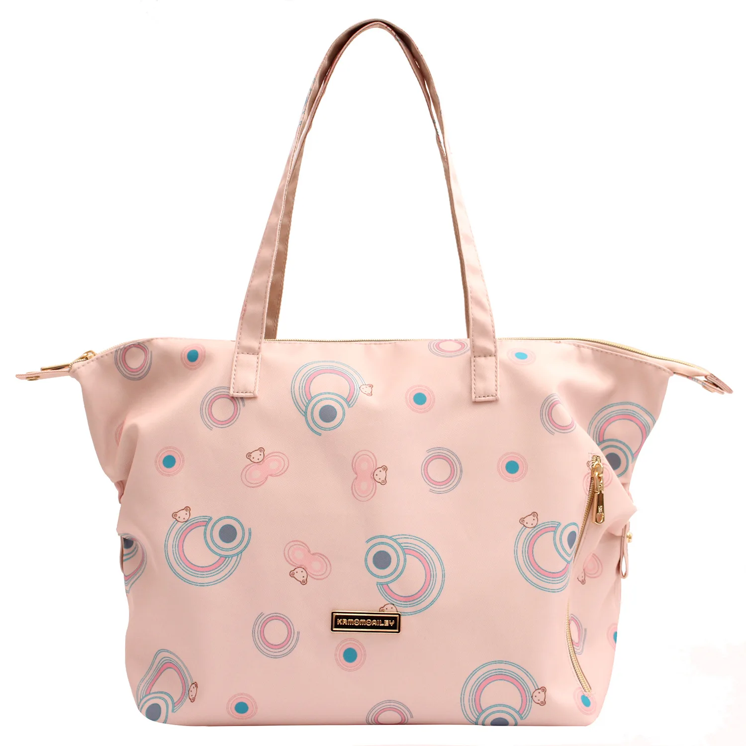 

Korean Brand One-shoulder Mommy Bag Printing Travel Simple Fashion Nappy Diaper Bag Maternity Messenger Tote Bag For Baby