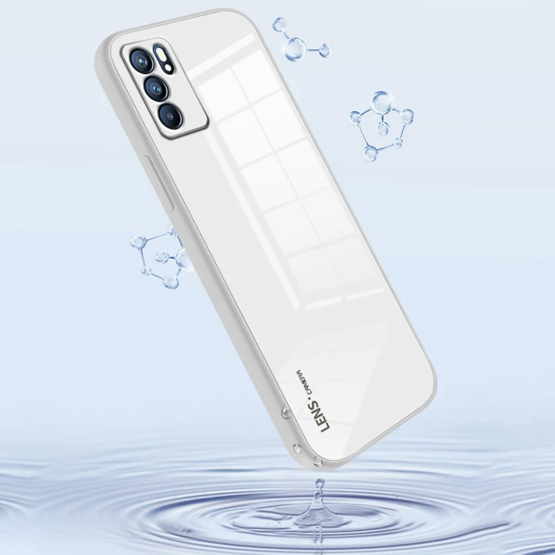 Мягкий Квадратный чехол из жидкого силикона для OPPO Reno 6 Pro Plus мобильный телефон Reno6