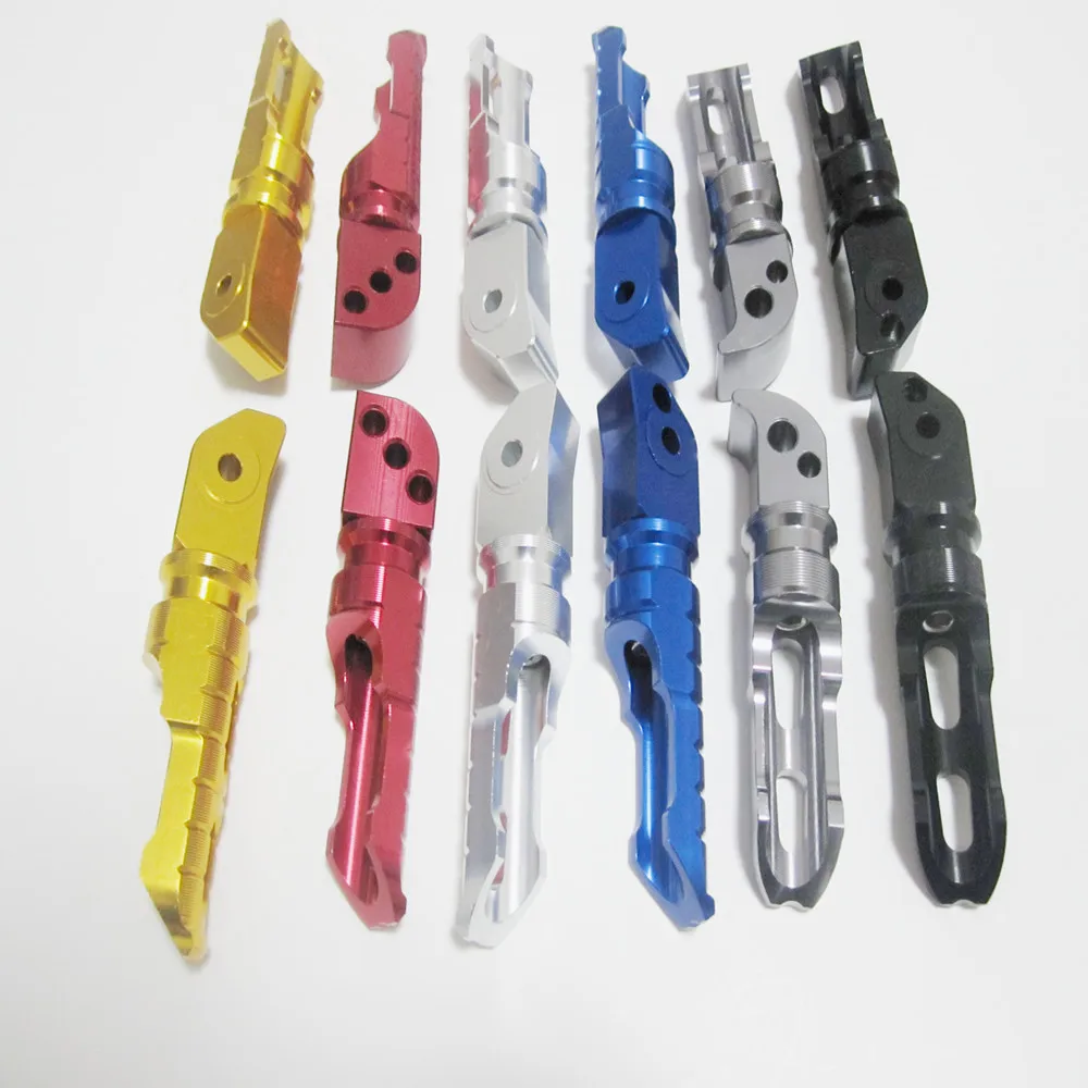 Регулируемые Задние подножки Пассажирские набор CNC красный черный титан/Серый