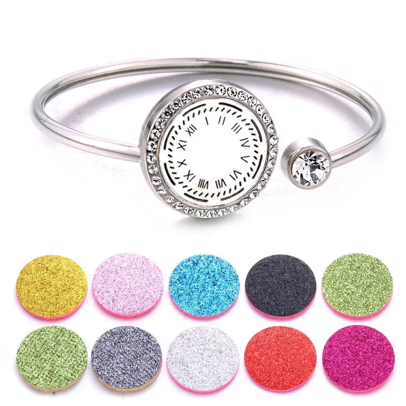 

Diffuser Bracelet jewelry Aroma Diffuser magnetic Aromatherapy lockets Rhinestone Opening Essential Oil Diffuser Bangle women