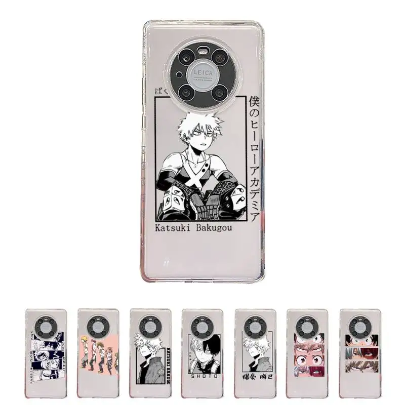 

My hero academia boku Phone Case Transparent For Huawei enjoy 20 10 9 8 7 S SE E C Z pro plus lite Soft TPU Clear Mobile bags