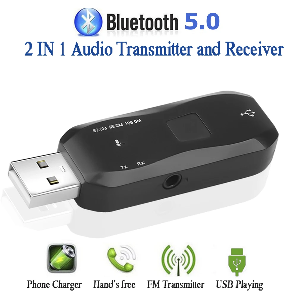 Автомобильный Bluetooth 5 0 FM трансмиссионный модулятор беспроводной аудио приемник и