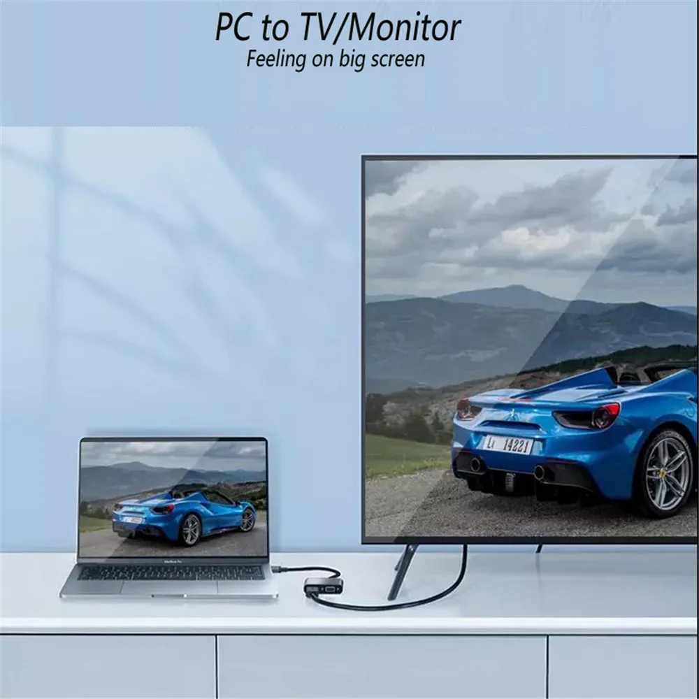 Адаптер-концентратор с Type-C на 4K HDMI VGA AUX PD USB C 3 0 для MacBook Nintendo Huawei P30 док-станции Xiaomi