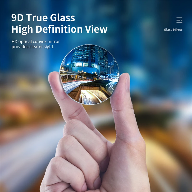 Рок HD слепое бескаркасное выпуклое зеркало заднего вида автомобиля 360 градусов