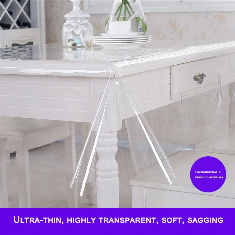 

PVC transparent soft glass tablecloth waterproof and oil-proof disposable plastic tablecloth environmental protection table mat