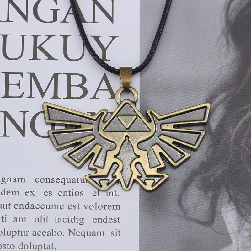 

Anime Game Legend Of Zelda Necklace Cosplay Fashion Vintage Necklace Rope Triforce Link Symbol Logo Pendant Necklace Wholesale