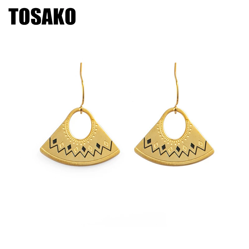 

TOSAKO висячие серьги золотого цвета из нержавеющей стали модные ювелирные изделия для женщин серьги-гвоздики для вечерние ринки свадьбы эффе...