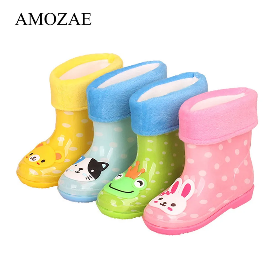 Новинка 2021 детские резиновые непромокаемые ботинки с мультяшным рисунком для