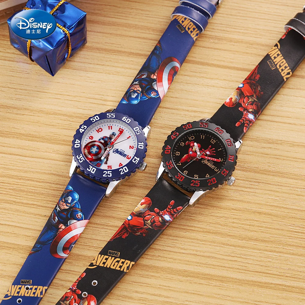 

Disney Children's Watch Captain America Iron Man Boy Quartz Watch Student Cartoon Anime Watch Water Resistant Alloy Glass