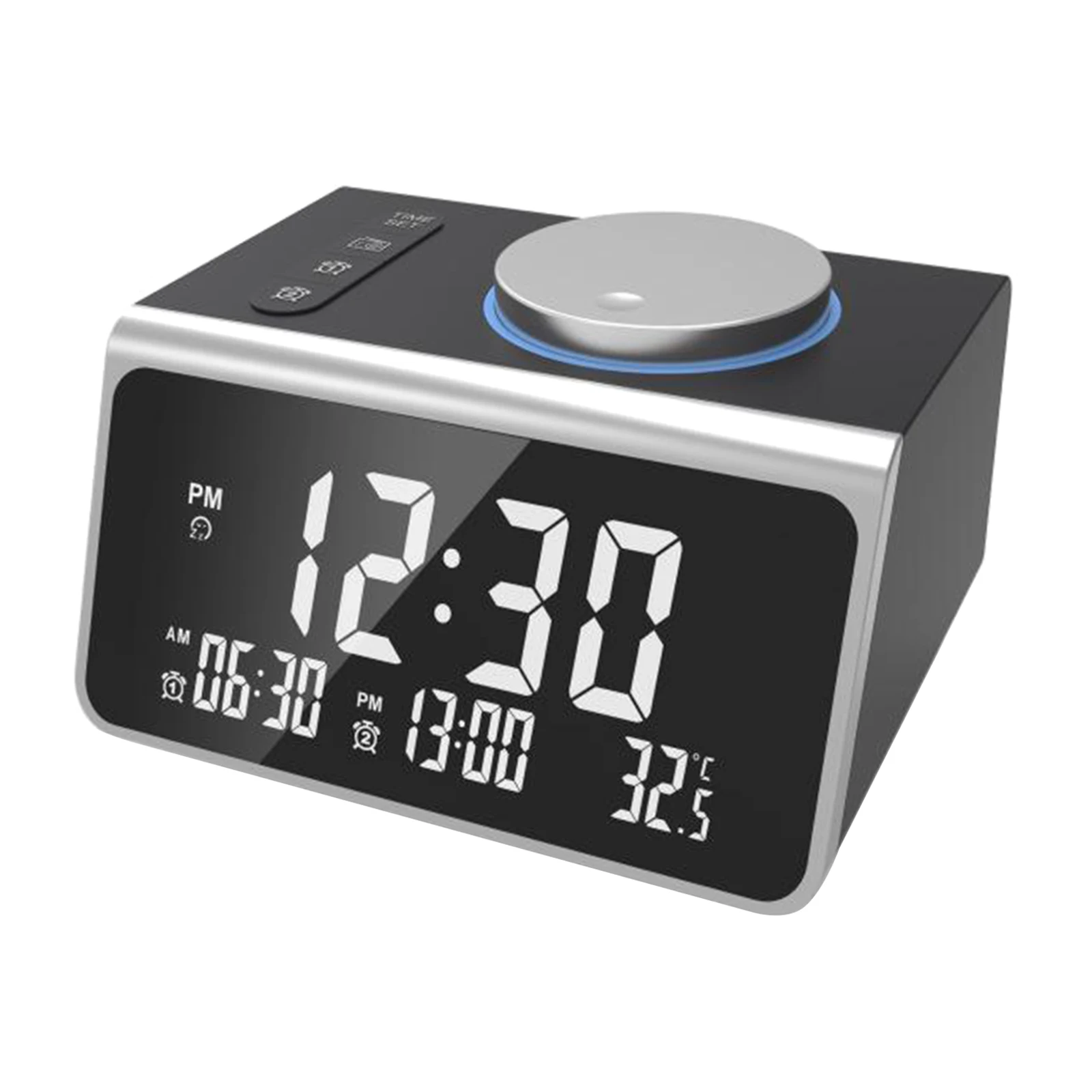 

Alarm Clock Radio,Bluetooth V5.0,Hi-Fi Speaker,Dual Alarms with Snooze,Digital Display with dimmer,Dual USB Output Ports