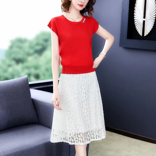 

Trendy Women 2 Sets Clothing With Skirts Women Two Piece Outfits Summer Top And Skirt Ensemble Femme Deux Pieces Women's Suit