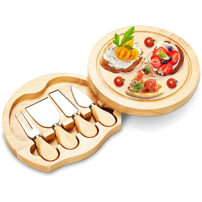 

Stainless Steel Wooden Cheese Slicer Cutter Board Bamboo Cutting Board Handle Cheese Knives Fork Shovel Cooking Tool Kitchen