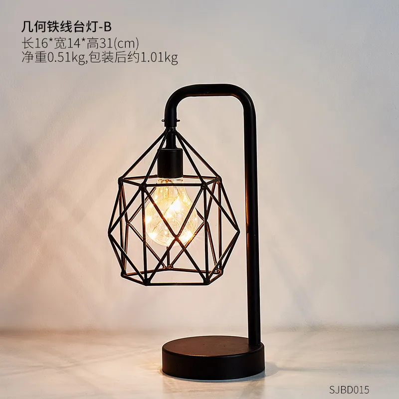 

European-Style Table Lamps Bedroom Bedside Shadeless Design Table Lamps Black Dorm Room Luminaria Mesa Indoor Lighting EH50TL