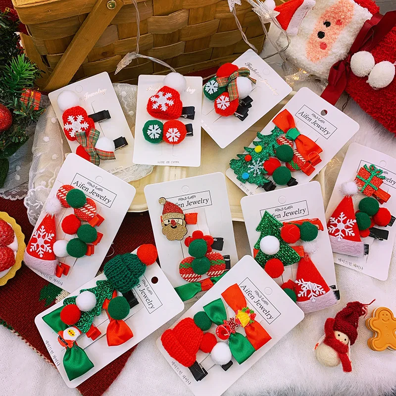

New Christmas Cute Girl Baby Hairpin Novelty Classic Christmas Gift Girl Princess Hairpin Set Hair Accessories