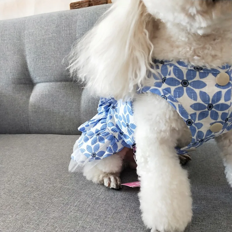 

Floral Lace Dog Cat Dress Shirt Pet Puppy Fluffy Skirt Spring/Summer Dresses For Small Dogs Tutu Skirt Teddy Dog Summer Clothes