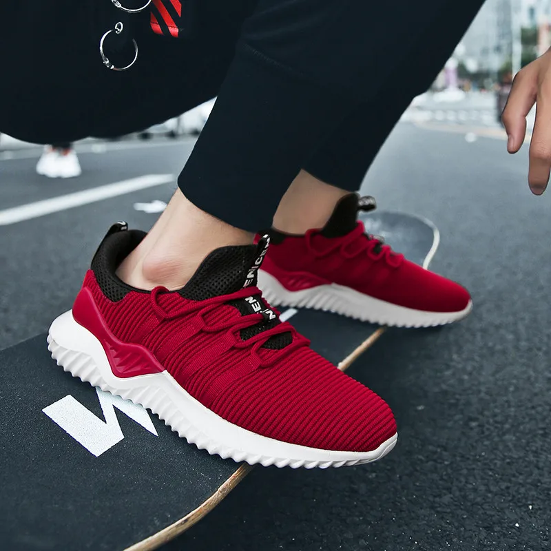 

2019 Hot Sale Four Seasons Running Shoes Men Lace-up Athletic Trainers Zapatillas Sports Shoes Men Outdoor Walking Sneakers