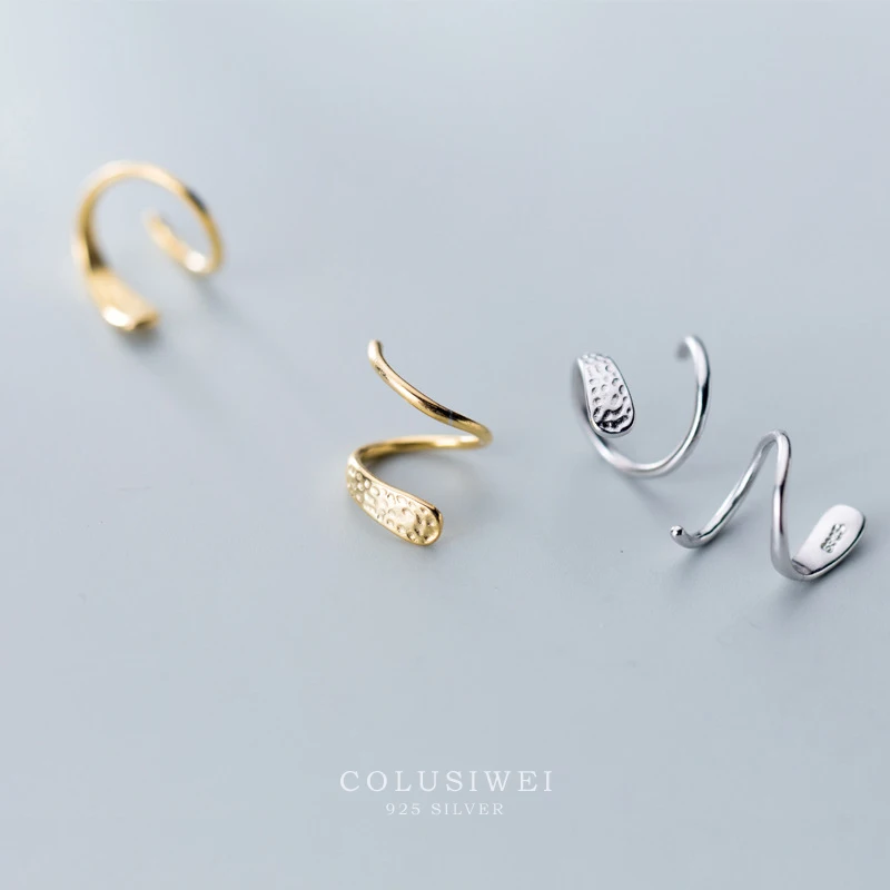Colusiwei 100% Аутентичные 925 стерлингового серебра простой Корея спиральная линия