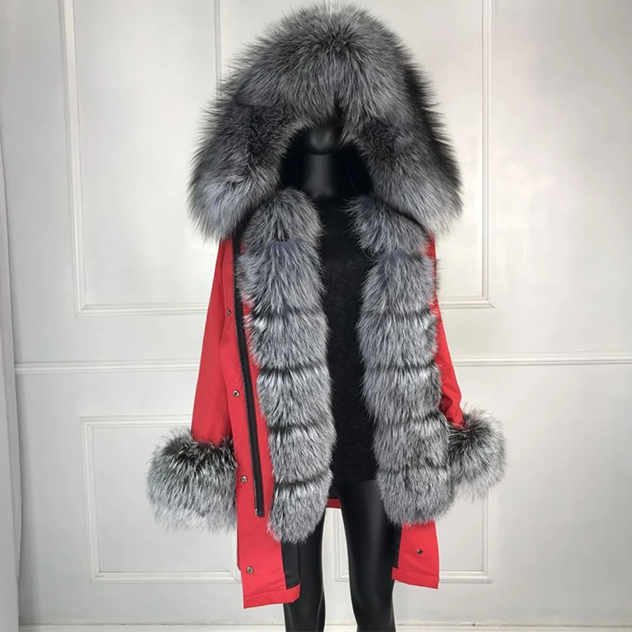 Новые чернобурки меховой парка пальто женские трикотажные silver fox подкладке парки