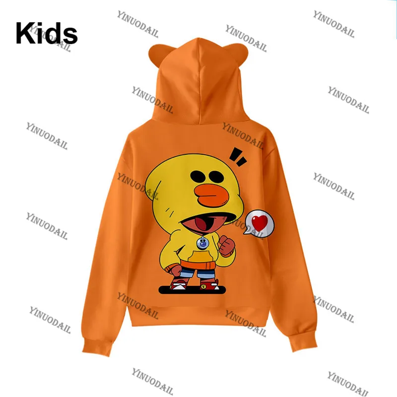 Cartoon Sally Leon Cute Cat Ear Kids Hoodie Children's Wear Shooting Game 3d Swearshirt Boys Girls Brawling GENE Star Clothes | Детская