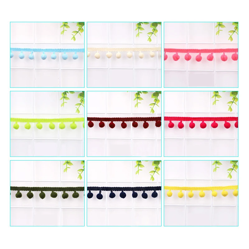 2-10 Yards Pom Trim Ball 12mm MINI Pearl Pompom Fringe Ribbon Sewing Lace Kintted Fabric Handmade DIY Craft Accessories | Дом и сад