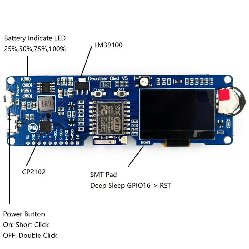 Wifi Deauther Oled V5 Esp8266 плата для разработки 18650 батарея полярность защитный чехол