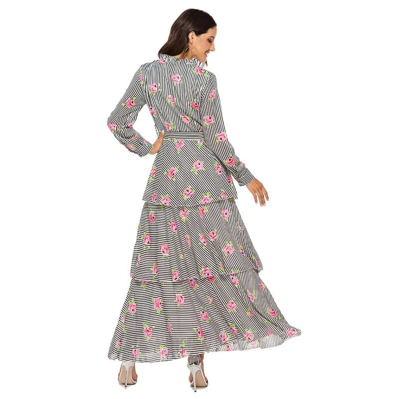 Элегантное мусульманское платье Дубай Турецкая абайя Индонезия модное с