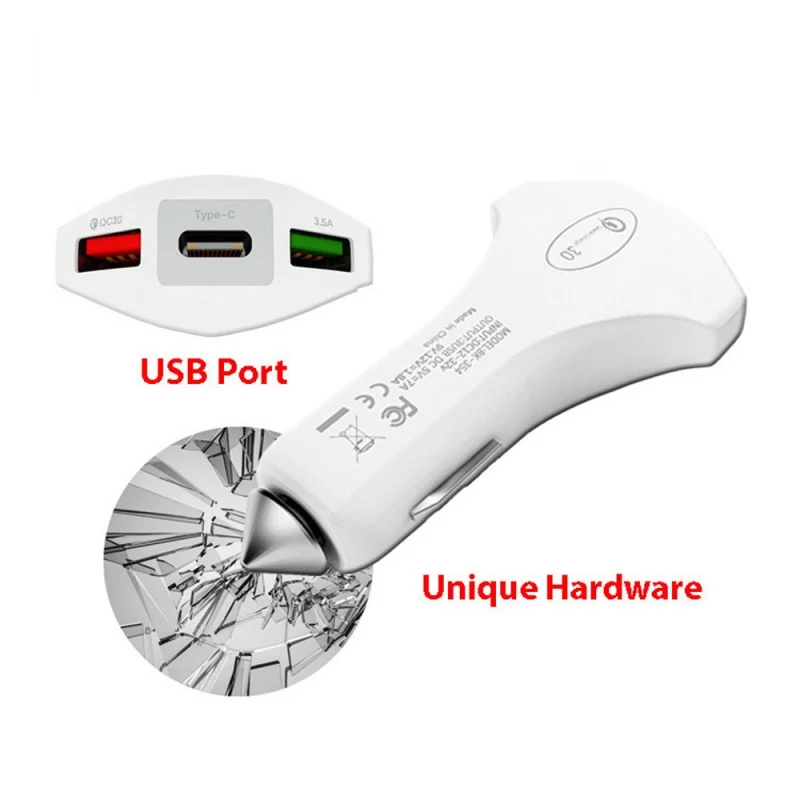 QC 3,0 Автомобильное зарядное устройство для телефона 40 Вт 7.0A Dual USB с type-C Quick Charge для iPhone Xiaomi