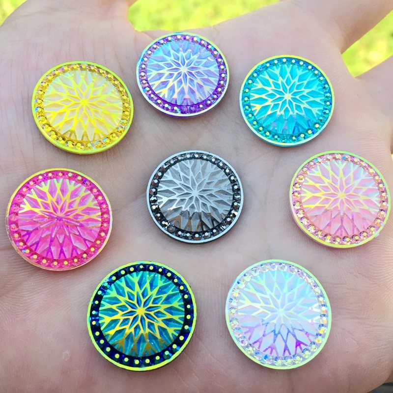 20 шт. мм блестящие бусины из смолы с плоской задней поверхностью Драгоценные