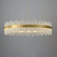 2021 morden led crystal chandelier lighting for living room made of electroplating stainless steel gold 110v 220v pendant lamp