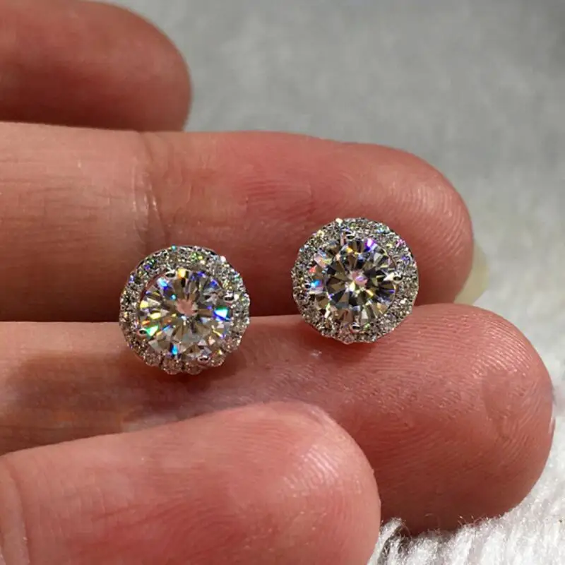 Изысканные Классические серьги для женщин гвоздики с круглым кубическим