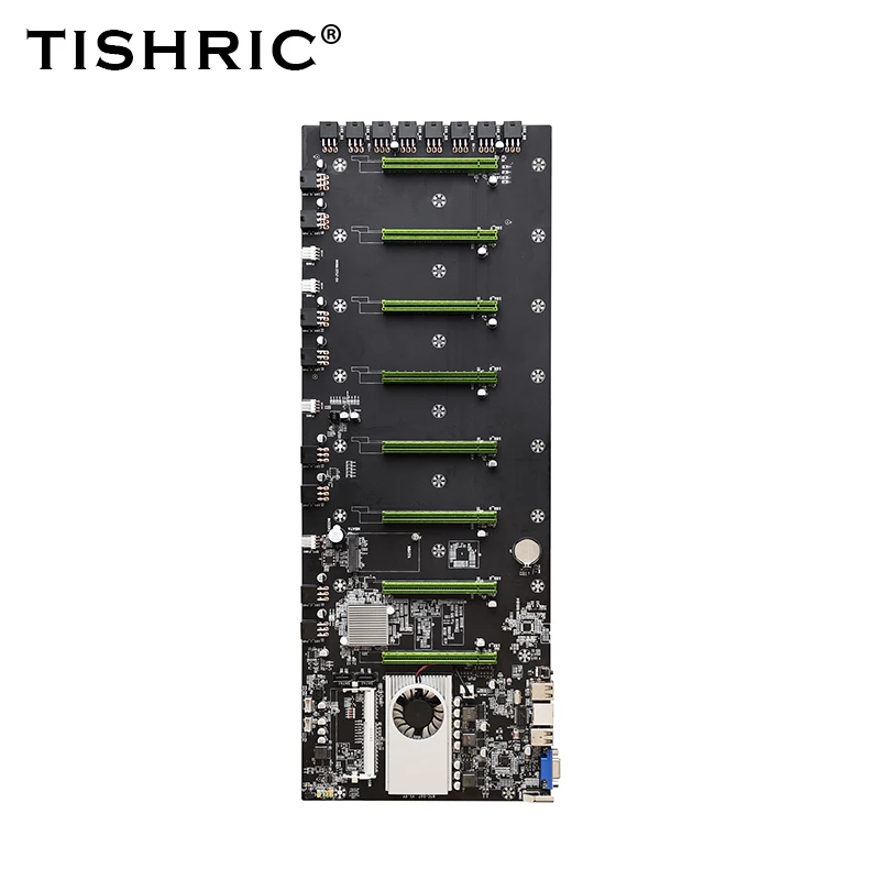 Материнская плата TISHRIC BTC-D37 16X для майнинга с поддержкой 8 GPU карт 6Pin PCIE 1600 МГц |
