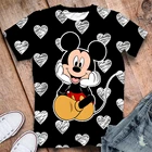 Женская футболка с коротким рукавом, летняя футболка большого размера в стиле ольччан с 3d-изображением Диснея, Микки, Минни, Харадзюку, y2k
