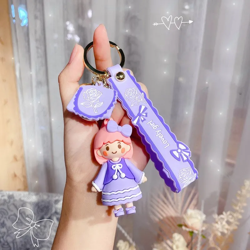 

Fairy Tale Princess Belle Dolls landscape Fashion Toys Figure Keychain New Hot Lovely Little Girl Good Friend Creative Gift