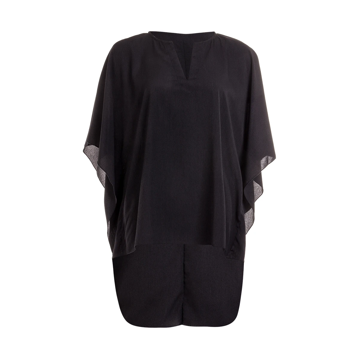 

Women Fashion Casual Summer Solid Color Shirt Robe V-neck Shirt Irregular Casual Top